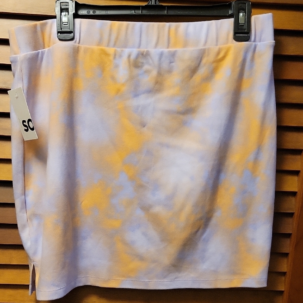 SO Lavender Tie-Dye Slit Mini Skirt XXL